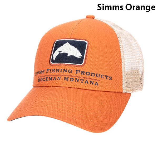 Simms Trout Icon Trucker Hat Simms Orange